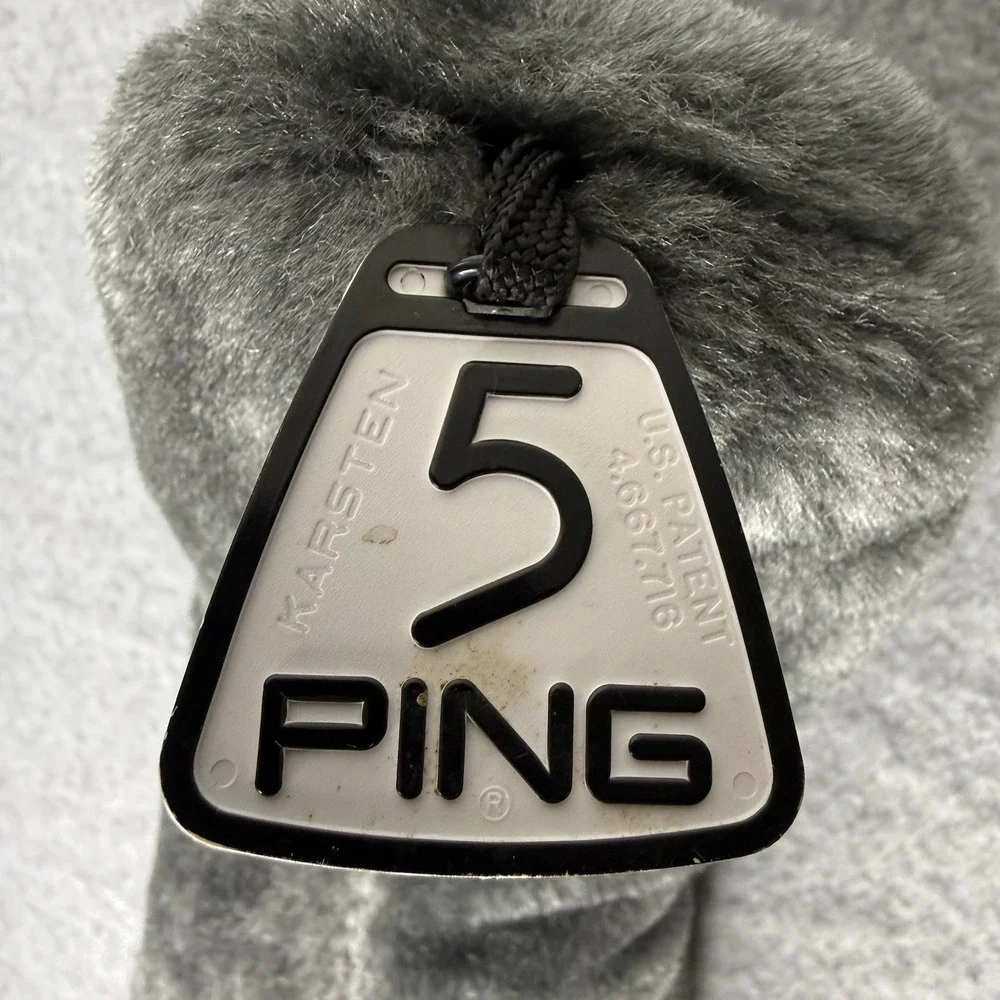 Ping Gray Fuzzy Golf Club Head Cover Number 5 Karsten